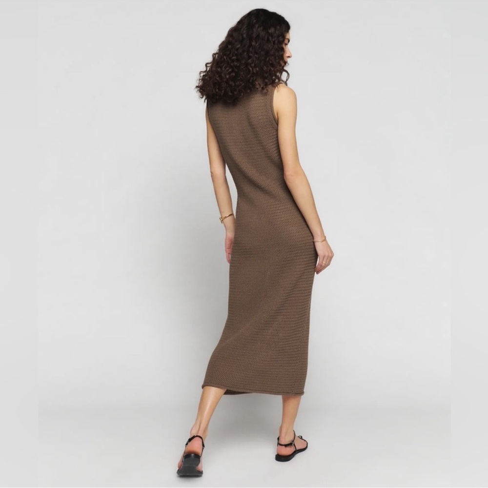 Reformation Nolan knit dress in sitake brown USA medium - Picture 3 of 13